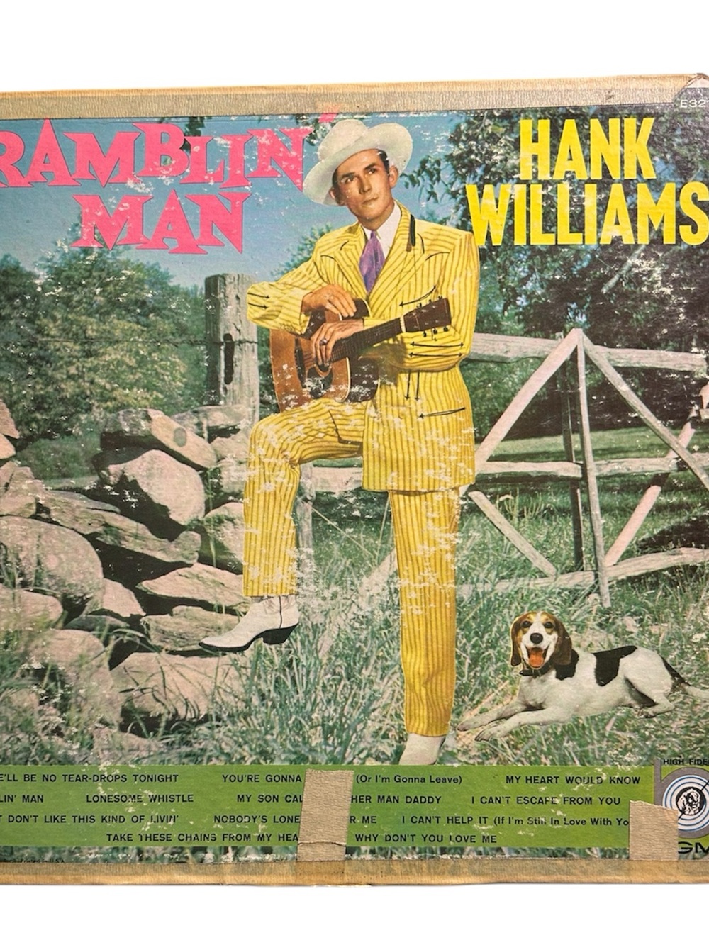 Hank Williams "Ramblin' Man" Vintage Album Cover - Yellow Suit Artwork